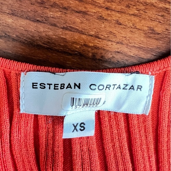 Esteban Cortazar Collective Orange Ribbed RTR Mini Tank Dress SIZE XS - Picture 10 of 16